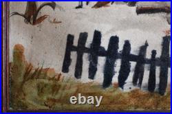 African American Outsider Folk Art Oil Painting Southern Island Farm Animals