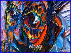 African Mask Oil? Painting? Realism Art? Signed Vintage Original? Expressionist Pop