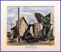 After Karl Fortress Gouache, Ink and Watercolor, Signed Illegibly, 1954