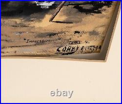 After Karl Fortress Gouache, Ink and Watercolor, Signed Illegibly, 1954
