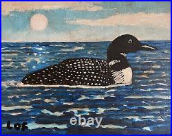 Alan Lofsness Acrylic Painting LOON Art 11 x 14 FREE Shipping