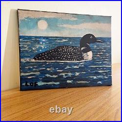 Alan Lofsness Acrylic Painting LOON Art 11 x 14 FREE Shipping