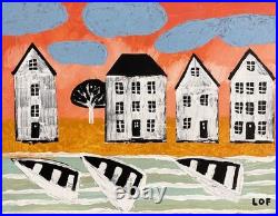 Alan Lofsness Mixed-Media/Collage Scandinavian Landscape Art 14 x 18 in