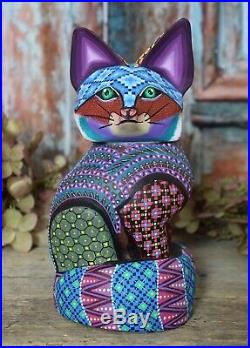 Alebrije Fox Intricately Hand painted Handmade & Carved Mexican Folk Art Oaxaca