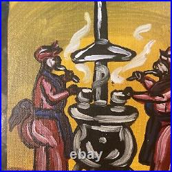 Alvin Batiste Oil on Canvas Folk Art Painting-2003-The Soul Food Cafe