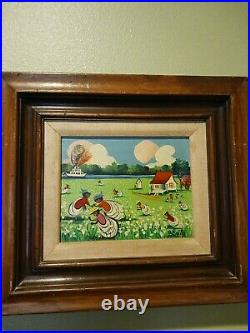 American FOLK ART PAINTING Beatrice Smith Southern River Boat cotton picking