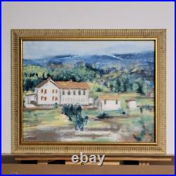 American Folk Art Painting Landscape Blue Ridge Mountain Framed Signed Max Kravt