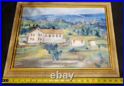 American Folk Art Painting Landscape Blue Ridge Mountain Framed Signed Max Kravt