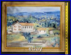 American Folk Art Painting Landscape Blue Ridge Mountain Framed Signed Max Kravt