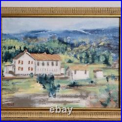 American Folk Art Painting Landscape Blue Ridge Mountain Framed Signed Max Kravt