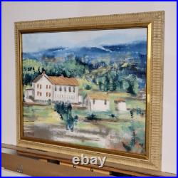 American Folk Art Painting Landscape Blue Ridge Mountain Framed Signed Max Kravt