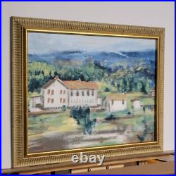 American Folk Art Painting Landscape Blue Ridge Mountain Framed Signed Max Kravt
