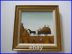 American Folk Art Painting Whimsical Estate Country Landscape Charming Listed
