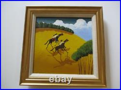 American Folk Art Painting Whimsical Estate Country Landscape Charming Listed