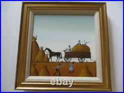 American Folk Art Painting Whimsical Estate Country Landscape Charming Listed