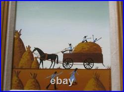 American Folk Art Painting Whimsical Estate Country Landscape Charming Listed