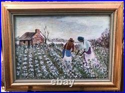 American Folk Artist Rhoda B Stokes (1902-1988) 5x7 Oil Painting Framed