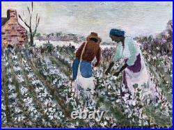 American Folk Artist Rhoda B Stokes (1902-1988) 5x7 Oil Painting Framed