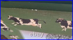 American Folk Painting Custom Art Frame Signed Huntington Canvas Country Cows American Folk Painting Custom Art Frame Signed Huntington Canvas Country Cows