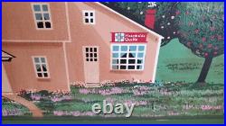 American Folk Painting Custom Art Frame Signed Huntington Canvas Country Cows American Folk Painting Custom Art Frame Signed Huntington Canvas Country Cows