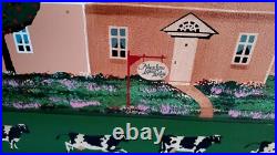 American Folk Painting Custom Art Frame Signed Huntington Canvas Country Cows American Folk Painting Custom Art Frame Signed Huntington Canvas Country Cows