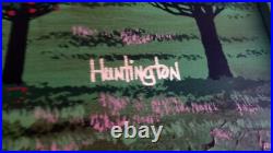 American Folk Painting Custom Art Frame Signed Huntington Canvas Country Cows American Folk Painting Custom Art Frame Signed Huntington Canvas Country Cows