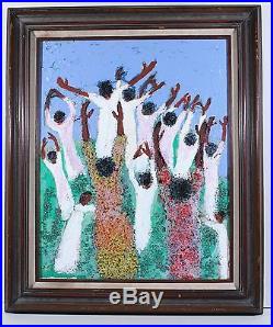 American Spiritual Black Outsider Folk Art GOD Painting. Visionary LEON KENNEDY