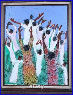 American Spiritual Black Outsider Folk Art GOD Painting. Visionary LEON KENNEDY
