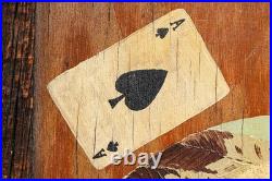 Americana Folk Art Native American Indian Chief Playing Cards Portrait Painting