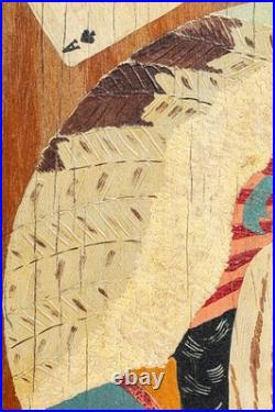 Americana Folk Art Native American Indian Chief Playing Cards Portrait Painting