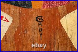 Americana Folk Art Native American Indian Chief Playing Cards Portrait Painting
