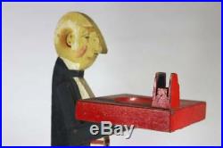 Americana Folk Art Painted Wood Butler Smoking Stand with Tray