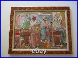 Andrew Turner Painting African American Listed Portrait Bar Black Americana Rare