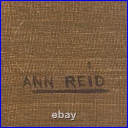 Ann Reid Folk Art Portrait Painting Girl One Shoe Off Americana Style