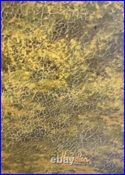 Anthropomorphic Vintage Big Oil On Canvas Dog Fishing Signed Hamilton 30x41 OOAK Anthropomorphic Vintage Big Oil On Canvas Dog Fishing Signed Hamilton 30x41 OOAK