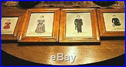 Antique 1800 FOLK ART PORTRAIT PAINTINGS 2 Brothers 2 Sisters Great Collection