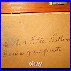 Antique 1800s Bill Latham Family Painting Portrait of a Couple from 1898 22'x18