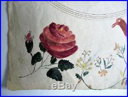 Antique 1824 American Folk Art Watercolor LOVE TOKEN VALENTINE Painting Pen Ink