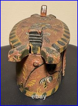 Antique 1840-50's Swedish Folk Art Painted Bentwood Svepask Tine Box