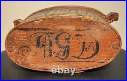 Antique 1840-50's Swedish Folk Art Painted Bentwood Svepask Tine Box