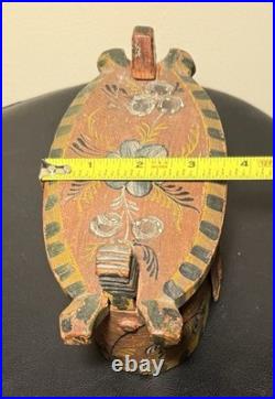 Antique 1840-50's Swedish Folk Art Painted Bentwood Svepask Tine Box