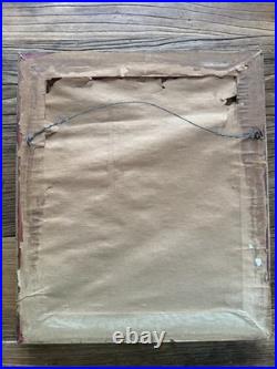 Antique 1853 Folk Art Portrait Pair 19th C Oil On Canvas Gilt Frames