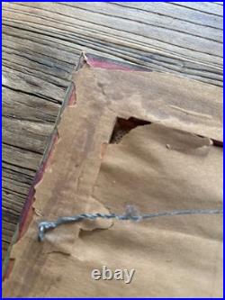 Antique 1853 Folk Art Portrait Pair 19th C Oil On Canvas Gilt Frames