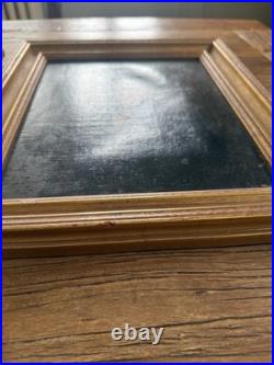 Antique 1853 Folk Art Portrait Pair 19th C Oil On Canvas Gilt Frames