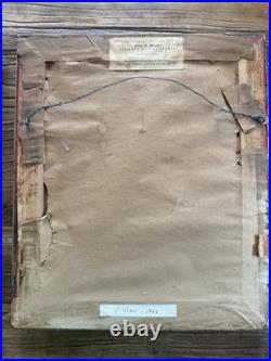 Antique 1853 Folk Art Portrait Pair 19th C Oil On Canvas Gilt Frames