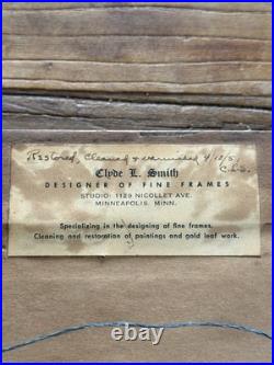 Antique 1853 Folk Art Portrait Pair 19th C Oil On Canvas Gilt Frames