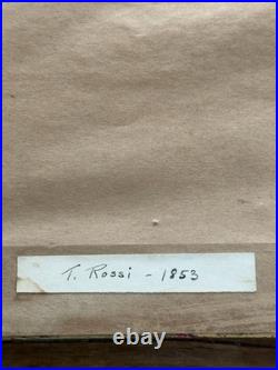 Antique 1853 Folk Art Portrait Pair 19th C Oil On Canvas Gilt Frames