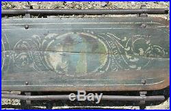 Antique 1880's EARLY AMERICAN FOLK ART CHILDS SLED ORIGINAL GREEN w PAINT #08962