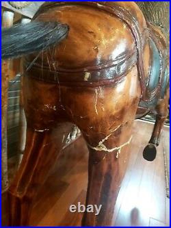 Antique 1890s WOOD Hand Painted Carousel Carnival Circus Horse Folk Art