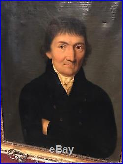 Antique 18th C Folk Art Painting Portrait Att To Frederick Brandes